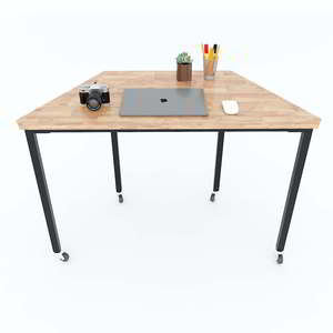HBLG001 Modern Luxury Rubberwood <b>Desk</b> with Lego-Style Legs <b>Foldable</b> L-Shaped Office Furniture for Bedroom Minimalist Design - Product Image 3