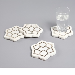 Modern <b>White</b> Marble <b>Coasters</b> Quality Hexagon Stone <b>Coaster</b> Pads Trending Wholesale Design Good Quality Mats Pads 2026 - Product Image 4