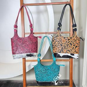 Sac à main pour femme en cuir véritable de vache véritable, de haute qualité, vintage, OEM, cuir travaillé, sac à main à bandoulière pour femme, vente en gros personnalisée - Product Image 1