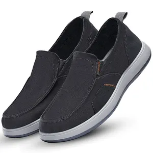 Summer Slip-on Fitness Walking Shoes Men Shoes Lightweight And Casual Stock For Summer Walking Style Cotton Fabric Male PVC PU
