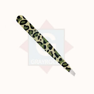 Pince à sourcils greffée de marque privée de haute qualité avec pince à épiler de beauté à pointe inclinée en acier inoxydable - Product Image 4