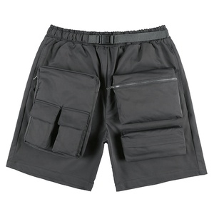 Shorts cargo non-tissés pour hommes, nouveau style tendance été, taille élastique, coton respirant, motif vintage, design personnalisé - Product Image 2