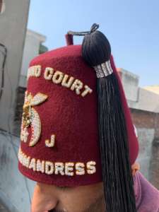 Shriner FEZ Maroon ปักด้วยมือ Temple Nam - Product Image 4
