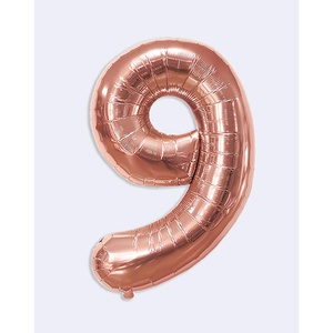 Palloncini Numero Party Love Oro Rosa N9 45cm Confezione da 12 Pezzi - Product Image 1