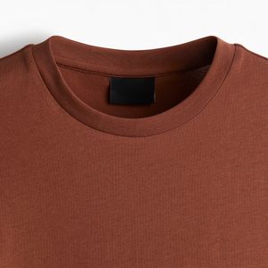Meilleure vente O-cou plaine T-Shirts 100% coton coupe régulière 200GSM poids lourd vierge T-shirts Logo personnalisé acceptable quantité minimale de commande 2 pièces - Product Image 6