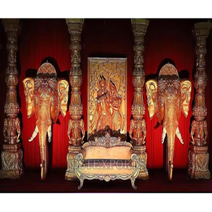 Ceremonia de boda hindú tradicional decoración de escenario Royal Radha Krishna escenario de boda Palacio de Rajwada boda elefante tema escenario EE. UU. - Product Image 1