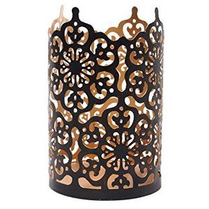 Portavelas de luz de té de hierro de estilo marroquí con elegante patrón láser floral perfecto para un ambiente exótico y un brillo cálido - Product Image 1