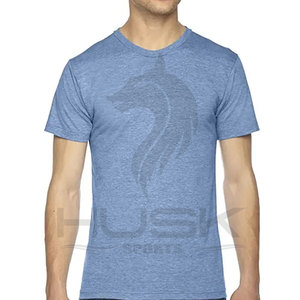 เสื้อยืดคอกลมแขนสั้นสำหรับผู้ชายเสื้อยืดผ้าเรยอน25% ผ้าฝ้าย25% โพลีเอสเตอร์50% มีโลโก้ - Product Image 2