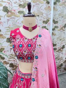 Salwar Kameez de Mariée Femme Attraction Rose, Ampleur Totale, Travail Gaufré, Traditionnel, Fête, Toutes Saisons, Chinon Rembourré, Séchage Rapide - Product Image 2