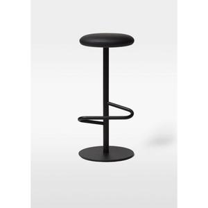 Tabouret de bar industriel moderne et écologique, pivotant et réglable, avec structure en métal et assise et dossier en bois, finition noire poudrée, par S H Inc. - Product Image 2