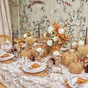 TienPhong Wholesale New Arrival Customize Natural Rattan Pumpkin Family - Handcrafted Woodland <b>Decor</b> for Home & <b>Table</b> Settings - Product Image 4