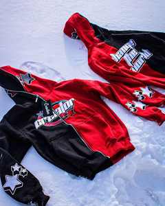 เสื้อครอปสไตล์วินเทจผ้าถักมีซิปมีฮู้ดสไตล์สตรีทแวร์ผ้าบ็อกซี่ซักได้ออกแบบได้ตามต้องการ - Product Image 2