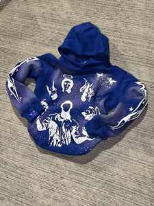 Ensemble de sweats à capuche pour hommes, vintage, délavés, pour femmes, survêtement en éponge française 100% coton, survêtement vieilli délavé à l'acide - Product Image 2