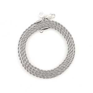 Bracelet en chaîne de corde argentée de 2 mm à maillons fins - Product Image 1