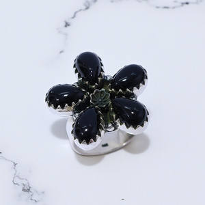 Handmade <b>Black</b> Onyx Gemstone <b>Ring</b> and 925 Silver Pear Shape Fine Jewelry Accessories Wholesale for Women - Product Image 2