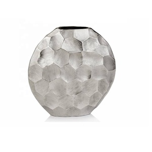 Florero redondo de aluminio moderno, florero de Metal decorativo de mesa superior para boda o decoración de la sala de estar del hogar - Product Image 1