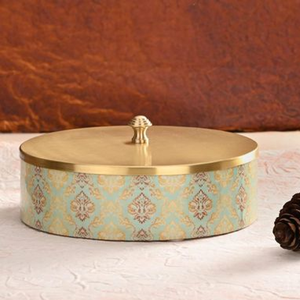 Elegante caja de madera de teca Roti con pinzas hecha de utensilios de cocina de forma redonda de alta calidad Chapati Box con una tapa desmontable - Product Image 5