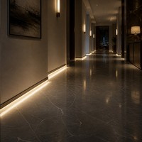 Plinthe LED en aluminium avec éclairage latéral, canal lumineux encastré pour plinthe, bande LED intégrée pour salon et chambre à coucher