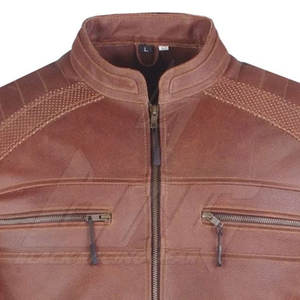 Chaqueta de Motociclista de Cuero Ajustada de Marca Privada con Cremallera Completa, Resistente al Viento, Ignífuga e Impermeable para Invierno, de Alta Calidad, Nueva Llegada - Product Image 5