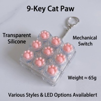 Porte-clés Patte de Chat Mignonne en Silicone, Jouet Anti-Stress Lumineux pour Clavier Mécanique, Écologique et Durable, Cadeau Anti-Stress