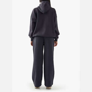 Conjunto Deportivo para Mujer al por Mayor, Estilo Lavado Ácido, Ropa Urbana Vintage, Sudadera con Capucha y Pantalones Deportivos Bordados Desgastados - Product Image 2