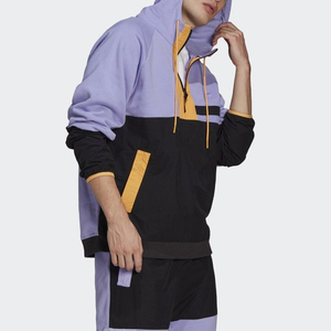Quantité en vrac Hommes Demi Zip Color Block Hoodies Pour Street Wear Léger Coton Polyester Hommes Demi Zip Hoodies - Product Image 2
