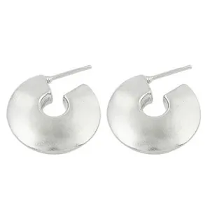 Boucles d'oreilles créoles géométriques minimalistes en argent 925 plaqué rhodium Art Palace pour femme - Bijoux tendance et mignons pour anniversaire - Product Image 2