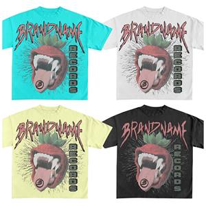 Impression numérique DTG personnalisée Lavage à l'acide T-shirt en microfibre 100% coton épais Boxy Fit surdimensionné Design de boîte vintage - Product Image 4