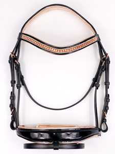 Brida de charol ecuestre, brida de oro rosa con accesorio de oro rosa - Product Image 3