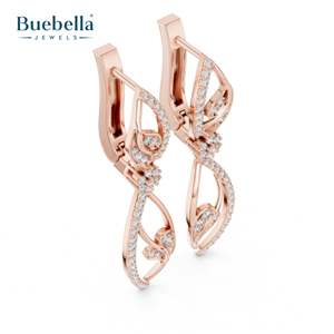 Boucles d'oreilles à la mode en argent sterling 925 avec diamants ronds Boucles d'oreilles en diamant avec pierres précieuses à la mode - Product Image 3