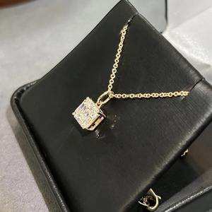 สร้อยคอจี้เพชรทรง Asscher ยอดนิยม ได้รับการรับรองจาก IGI เพชรเพาะเลี้ยงในห้องปฏิบัติการ พร้อมตัวเรือนทองคำแท้ 14k เครื่องประดับชั้นดีสำหรับผู้หญิง - Product Image 2