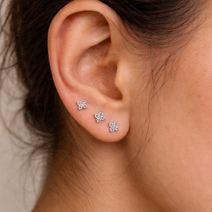 Mini Diamond <b>Stud</b> <b>Earrings</b> Quad <b>Set</b> - Product Image 5