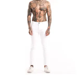 Witte Designer Heren Jeans Broek Heren Straight Jeans Stijlvolle Denim Mannen Street Wear Witfitting Gewassen Pent