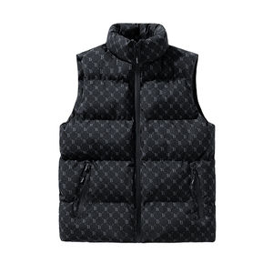 <b>Mens</b> High Quality Winter Hooded Puffer Jacket Woolen Waterproof Windproof Cold Resistant <b>Sleeveless</b> Zipper Closure Stylish High - Product Image 3