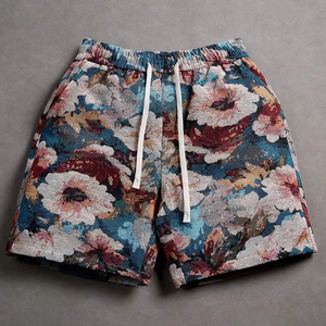 Pantalones cortos de sublimación Venta caliente Logotipo personalizado Verano Streetwear Cordones transpirables Impresión de sublimación rápida Pantalones cortos de hombre - Product Image 1