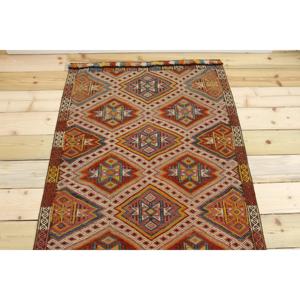 Tapis turc vintage, tapis d'appoint 3,1x7,7 pieds, tapis marocain rouge - Product Image 3