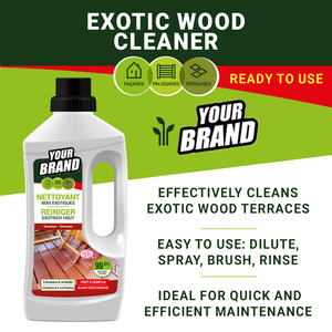 Limpiador de madera exótica Ecocert Listo para usar, limpia y mantiene bangkirai y otras terrazas de madera exótica - Product Image 2