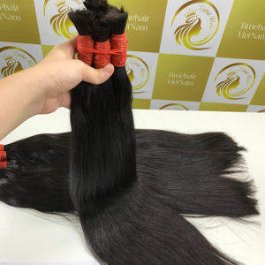 Doble calidad virgen vietnamita acabado 60 cm negro Natural onda extensión de cabello tipo de trama de piel - Product Image 1