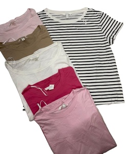 Camiseta casual de moda del color sólido y de la raya de las señoras de cantidad a granel de la fábrica de Bangladesh en precio al por mayor - Product Image 3