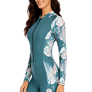Combinaison de triathlon à manches longues, imprimé floral, spandex, polyester, séchage rapide, respirante, haute performance, pour le cyclisme, la course à pied et le triathlon - Product Image 2