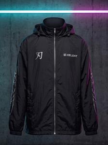 เสื้อแจ็คเก็ตกันลมสีดำลาย Black Cyber Sigilism, เสื้อแจ็คเก็ตไนลอนขนาดใหญ่พิเศษแบบสั่งทำ OEM, ผู้ผลิตเสื้อผ้าสตรีทแวร์สำหรับทุกเพศ - Product Image 3