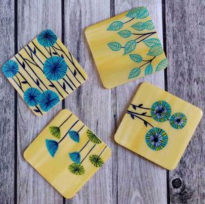 Posavasos de resina epoxi de madera de buen diseño único para café, té, bebida, taza de té redonda cuadrada personalizada de madera - Product Image 1