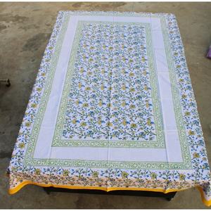 New Arrival Hand Block Printed Beautiful Cotton <b>Table</b> Cloth 6 Seater with Napkin's Dining <b>Table</b> <b>Cover</b> "60x90"Inches - Product Image 2