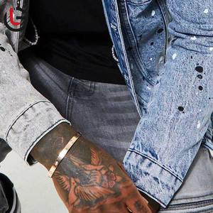 Veste en jean pour homme de style streetwear sur mesure, hip-hop, patchwork, vêtements d'hiver, impression à l'écran, veste en denim 100% coton - Product Image 6