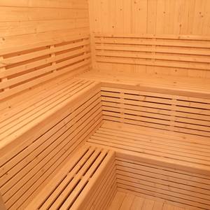 Sauna Cuadrada Exterior de Pino Blanco para 6 Personas con Puertas de Vidrio Grandes - Product Image 5