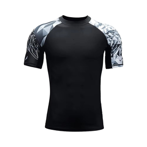 Rashguard de fitness MMA personnalisé pour hommes, écologique, 220g, pour adultes, 100% polyester, de haute qualité, confortable, rashguards courts - Product Image 5