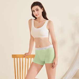 Custom Logo Wide Waistband <b>Women</b> <b>Boxers</b> Panties Cotton Ladies <b>Boxer</b> Boy Shorts Blank Underwear Briefs - Product Image 2