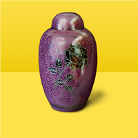 Urna Grande Rosa Bonita con Tapa de Dom Top, Urna Funeraria para Cenizas de Adultos, Ataúd para Guardar Cenizas a Bajo Precio