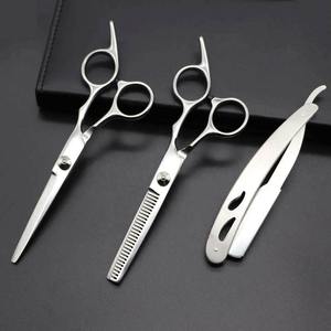 Venta caliente producto corte adelgazamiento conjunto profesional mejor barato plata tijeras pelo peluquero tijeras Kit - Product Image 6