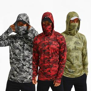 Camisas de Pesca para Hombre, Spandex/Algodón, UPF 50, Impermeables, Tallas Grandes, Secado Rápido, Ligeras, Manga Larga, con Capucha - Product Image 1